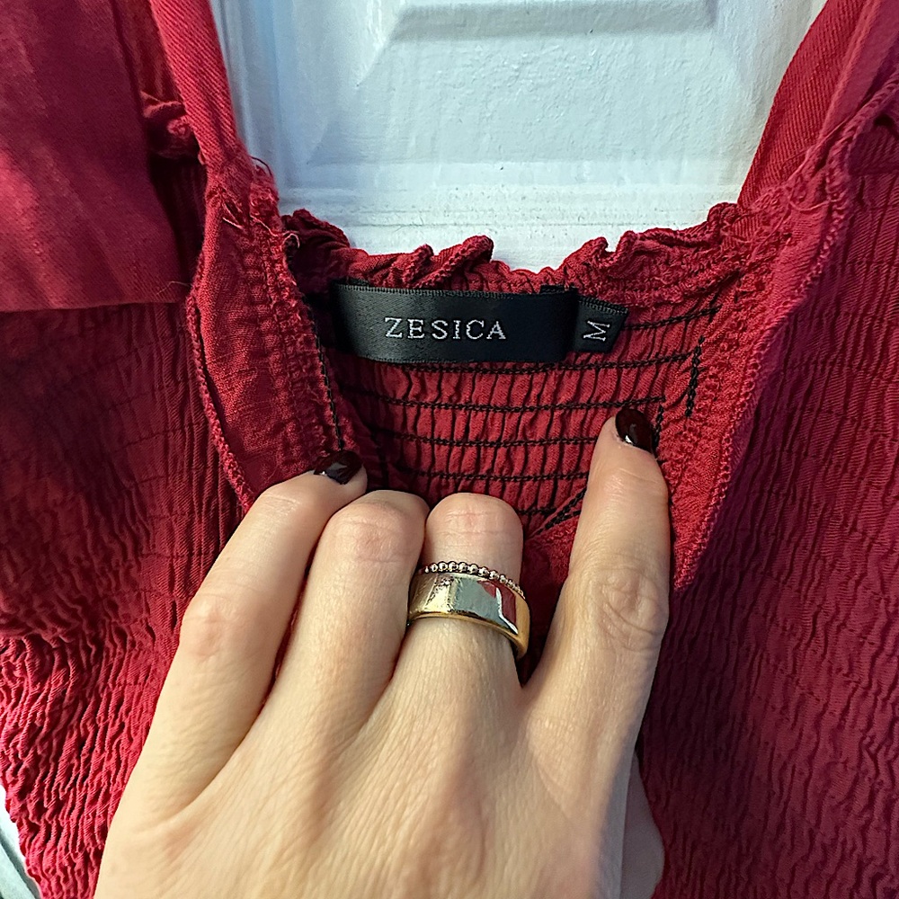 Zesica boho summer dress size medium, red